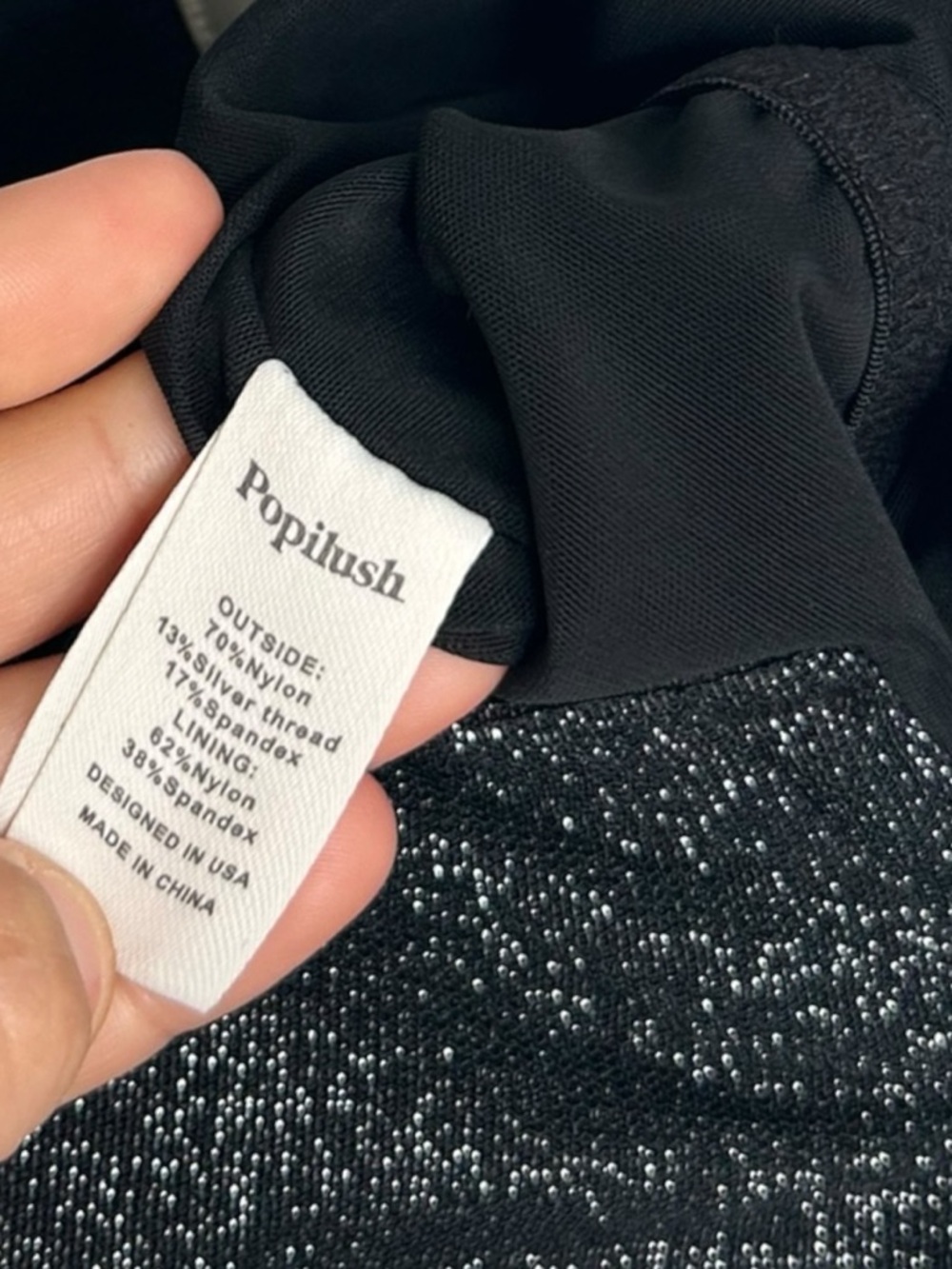 Popilush Shapewear Ruched Metallic Knit Square Neck Slimming Bodysuit Size XL - Picture 8 of 8
